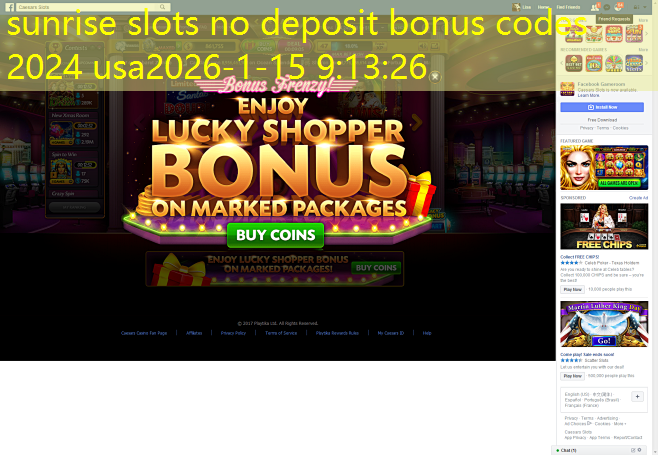sunrise slots no deposit bonus codes 2024 usa